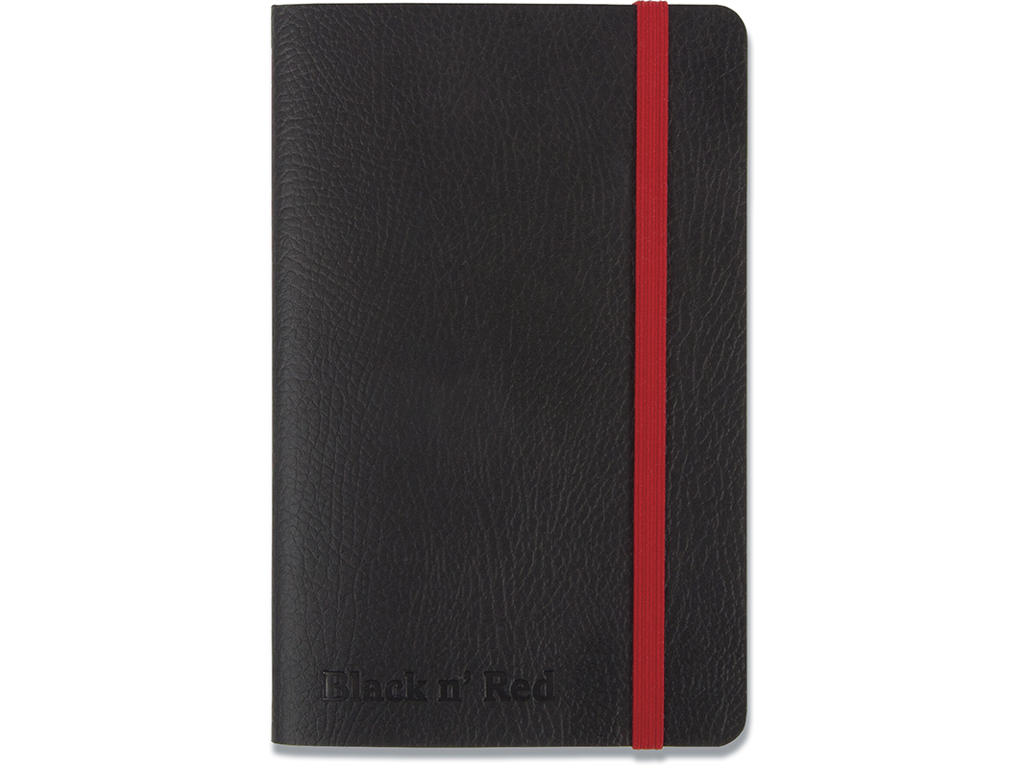 Notesbog, A6, Linjeret, Sort, Oxford Black n´Red 