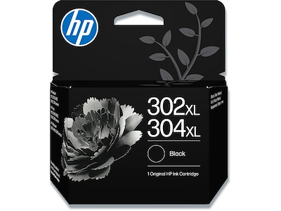 Blækpatron, 1 stk, 300 sider, Black-sort, HP 302XL/304XL