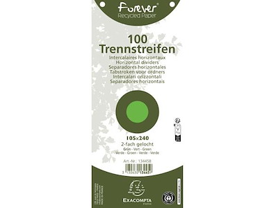 Faneblade, 105x240mm, Tværformat, Grøn, 100 stk, Exacompta Forever