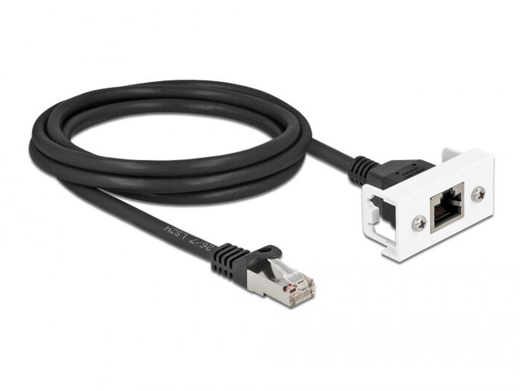 DeLOCK 87112 netværkskabel Sort, Hvid 2 m Cat6a S/FTP (S-STP)