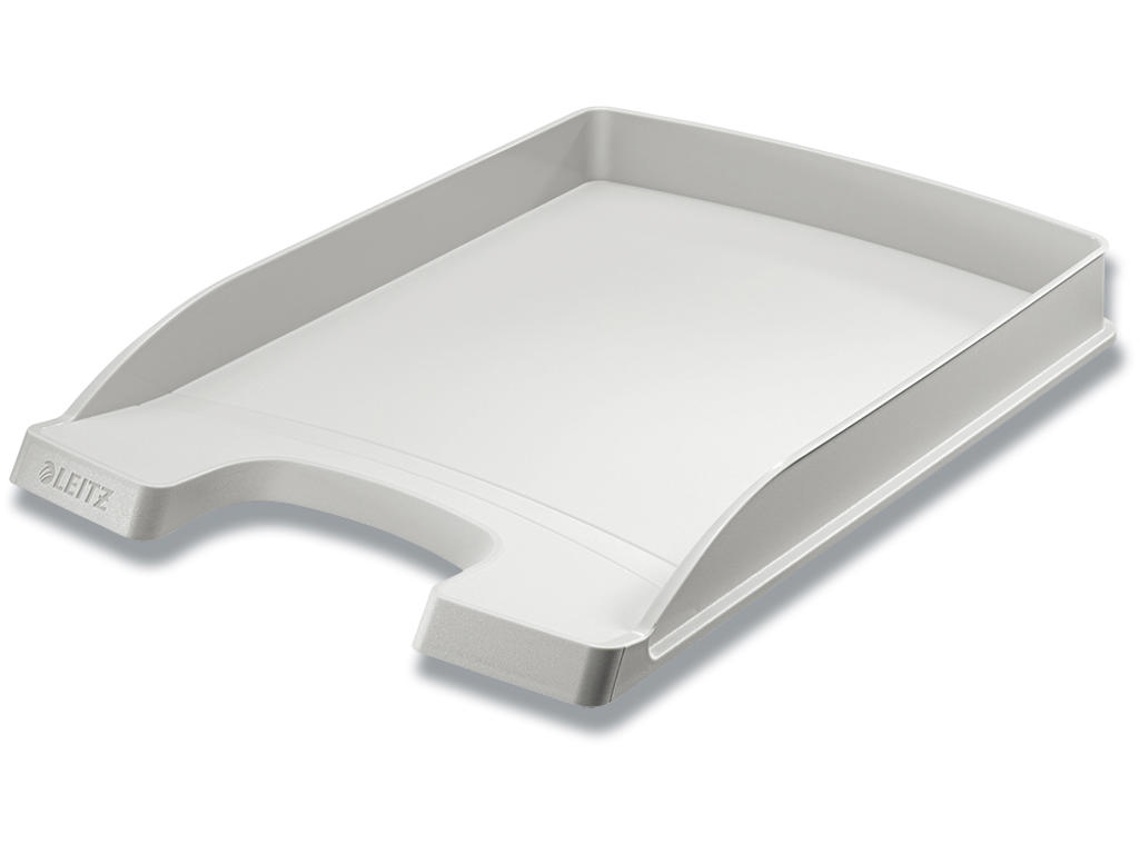 Brevbakke, Grå, A4, Udvendig: B25.5xH3.5xD35.7 cm, Leitz Plus Slim