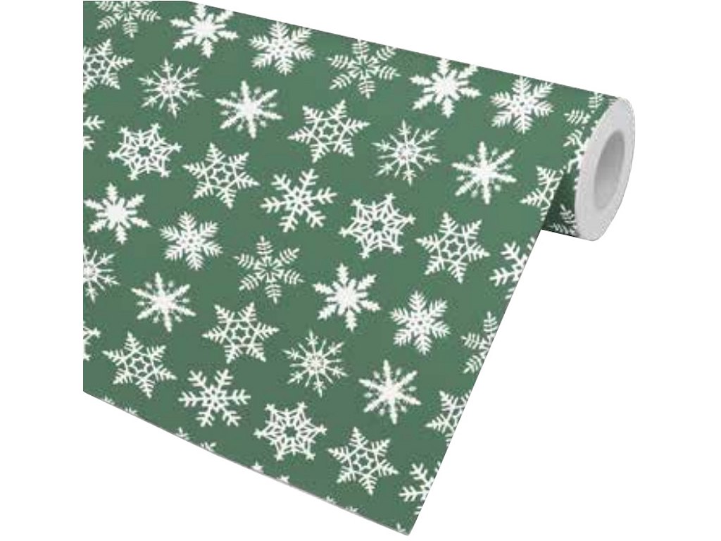 Gavepapir, Big Flakes grøn, 57 cm, 154 m, Hedlunds