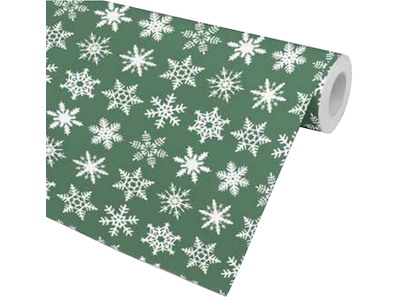 Gavepapir, Big Flakes grøn, 57 cm, 154 m, Hedlunds