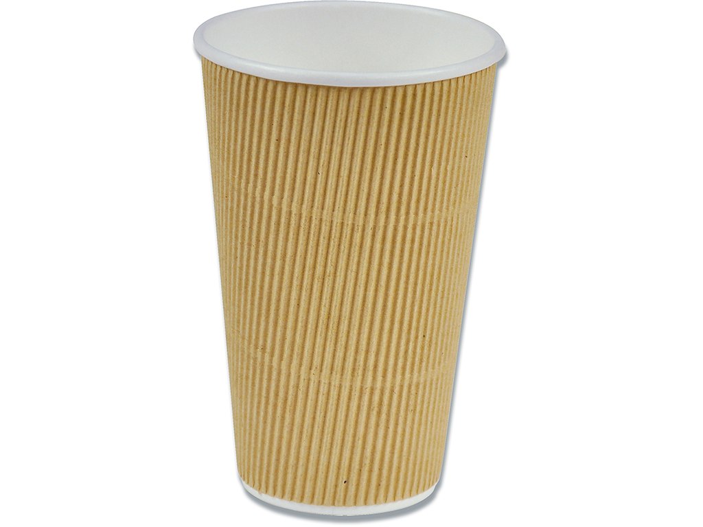 Kaffebæger, 25 stk, 40 cl, 45 cl, Nature line Ripple Wall