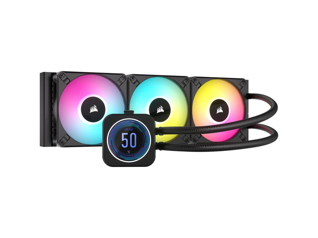 Corsair iCUE H150i ELITE LCD XT Processor Alt-i-en væskekøler 12 cm Sort 1 stk