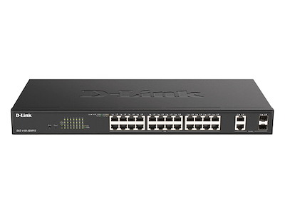 D-Link DGS-1100-26MPV2/B Administreret L2 Gigabit Ethernet (10/100/1000) Strøm over Ethernet (PoE) Sort