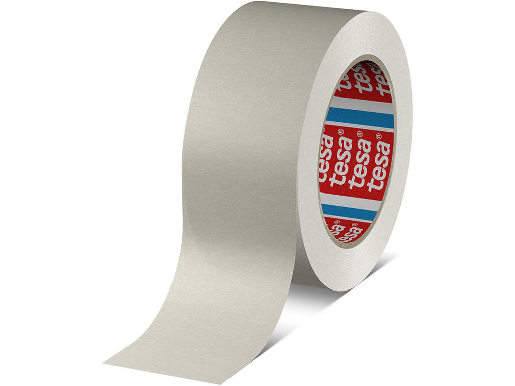 Tape - emballage, 50mm x 50m, Hvid, 1 rulle, Tesa Papir 4713