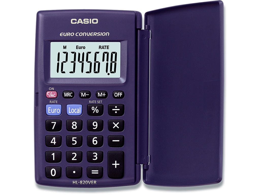 Regnemaskine, Traveller, 8 cifre, Casio HL-820VER