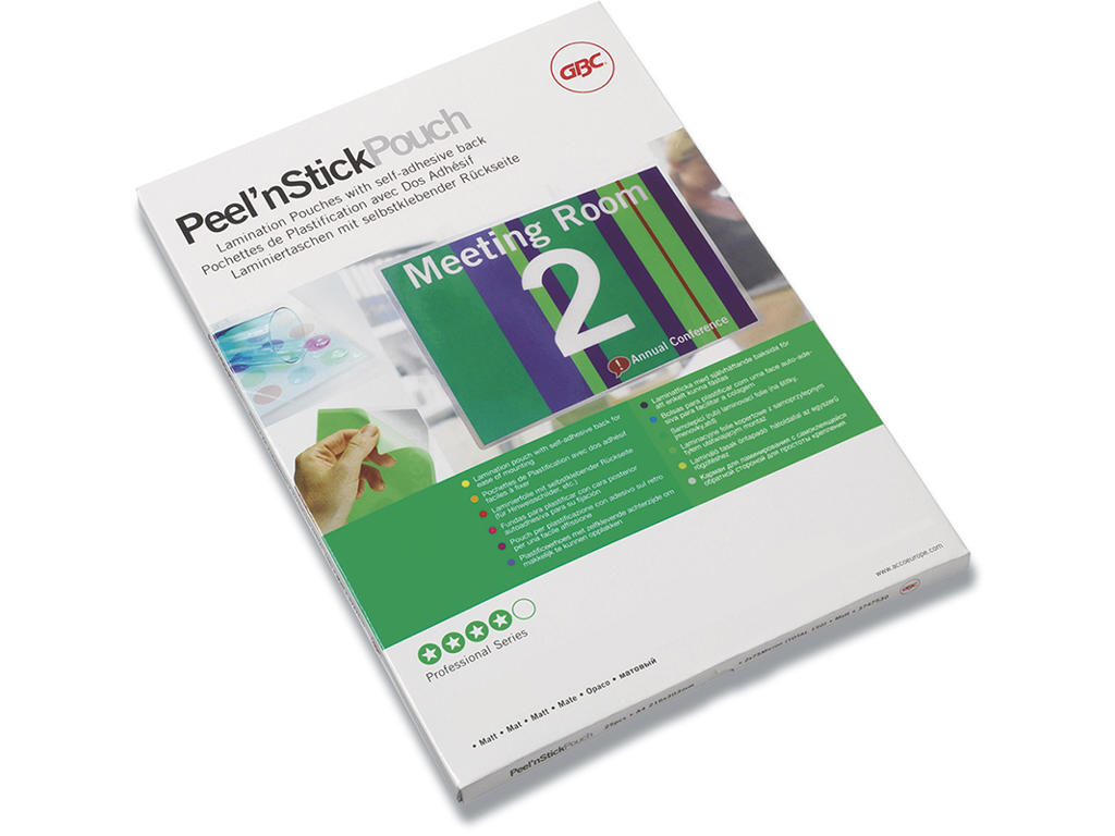 Lamineringslommer, A5, 154x216 mm, 125 micron, GBC Peel'n Stick 