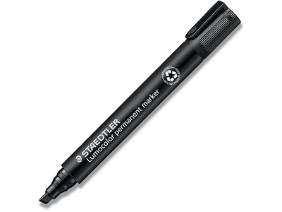 Marker, Skrå spids, 2-5 mm, Sort, Staedtler Lumocolor 350