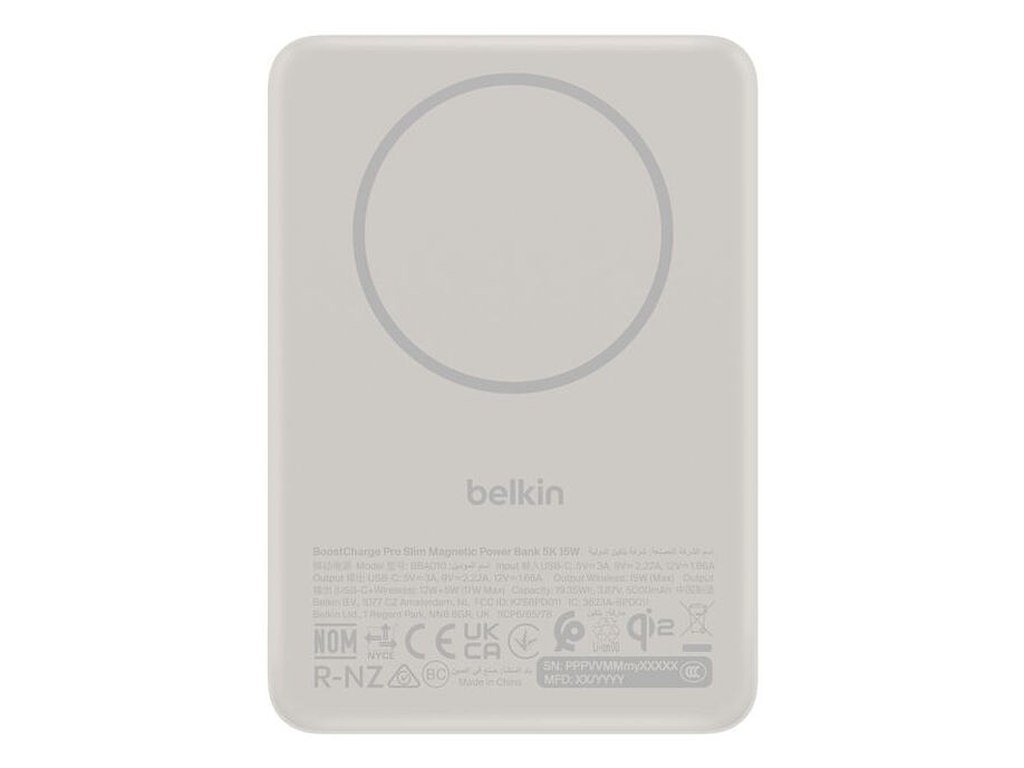 Belkin BPD021HQSA powerbank 5000 mAh Trådløs opladning Sand