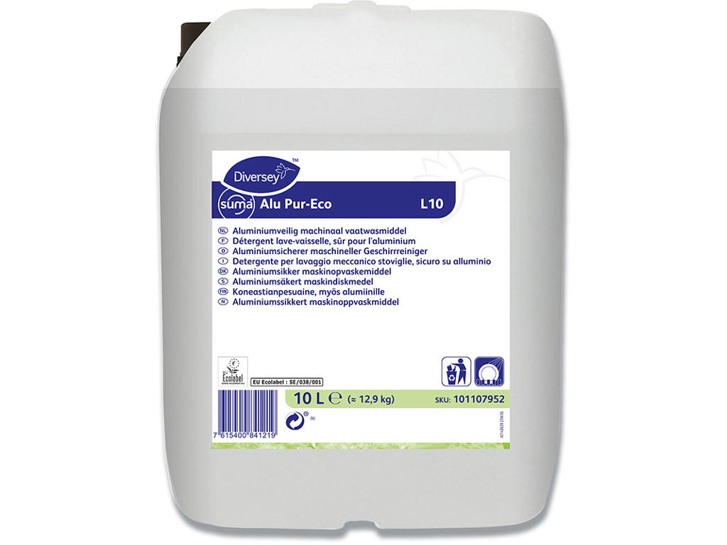 Maskinopvask, Alusikker, Uden klor farve og parfume, 10 liter, Diversey Suma Alu Pur-Eco L10