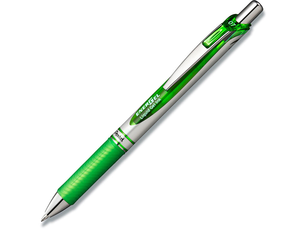 Rollerball gelpen, 0.7 mm, 0.35 mm, Lysegrøn, Pentel EnerGel BL77-K