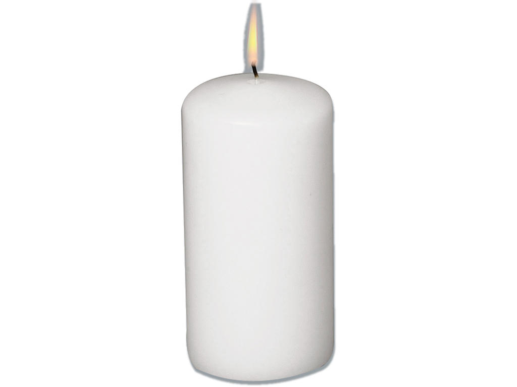 Bloklys, Hvid, 12 cm, Ø6 cm, Abena Glat