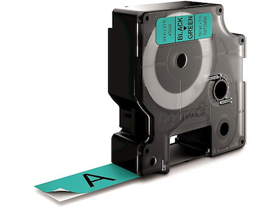 Labeltape, 19mm x 7m, Sort på Grøn, 1 rulle, Dymo D1 45809