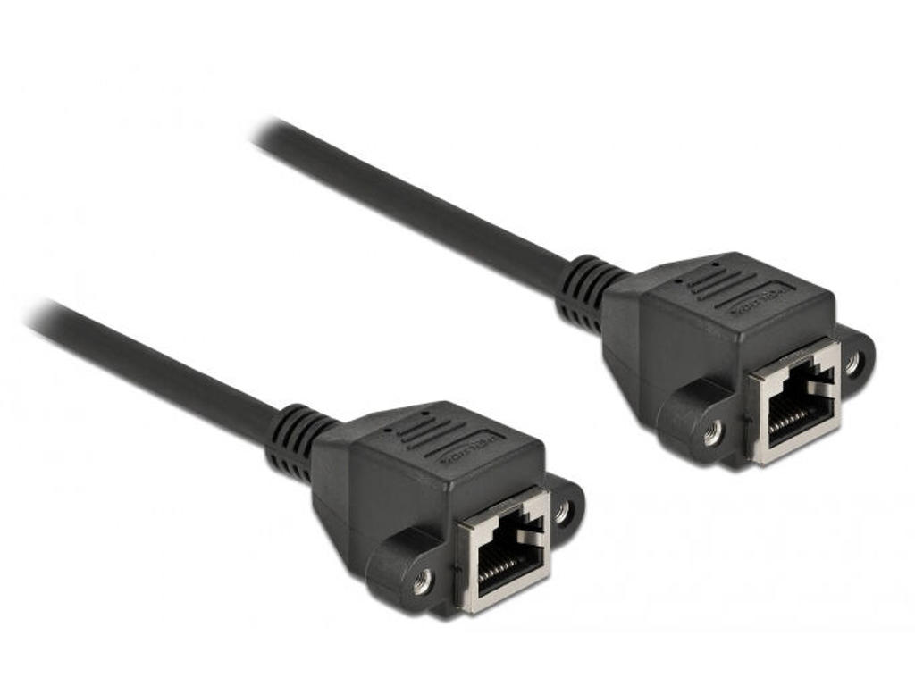 DeLOCK 87008 netværkskabel Sort 0,5 m Cat6a S/FTP (S-STP)