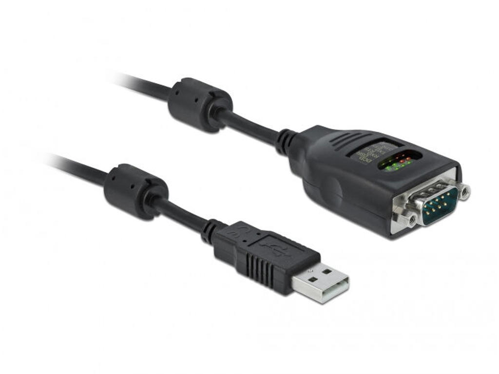 DeLOCK 90497 serielkabel Sort 2 m USB Type-A RS-232 DB9