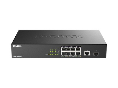 D-Link DGS-1010MP/E netværksswitch Ikke administreret L2 Gigabit Ethernet (10/100/1000) Strøm over Ethernet (PoE) 1U Sort
