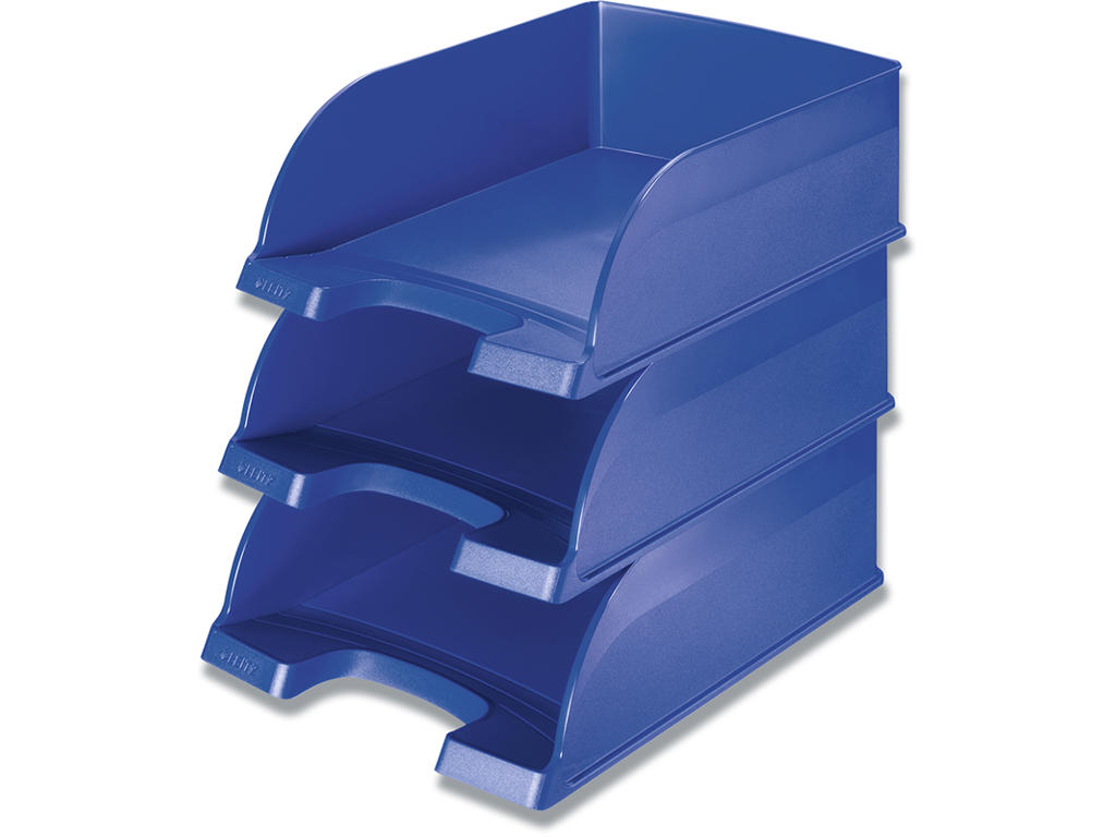 Brevbakke, Blå, A4, Udvendig: B25.5xH10.3xD35.7 cm, Leitz Plus Jumbo