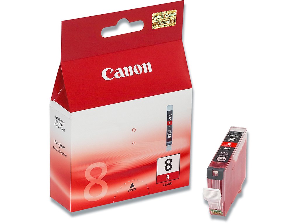 Blækpatron, 1 stk, 490 sider, Magenta-rød, Canon CLI-8R