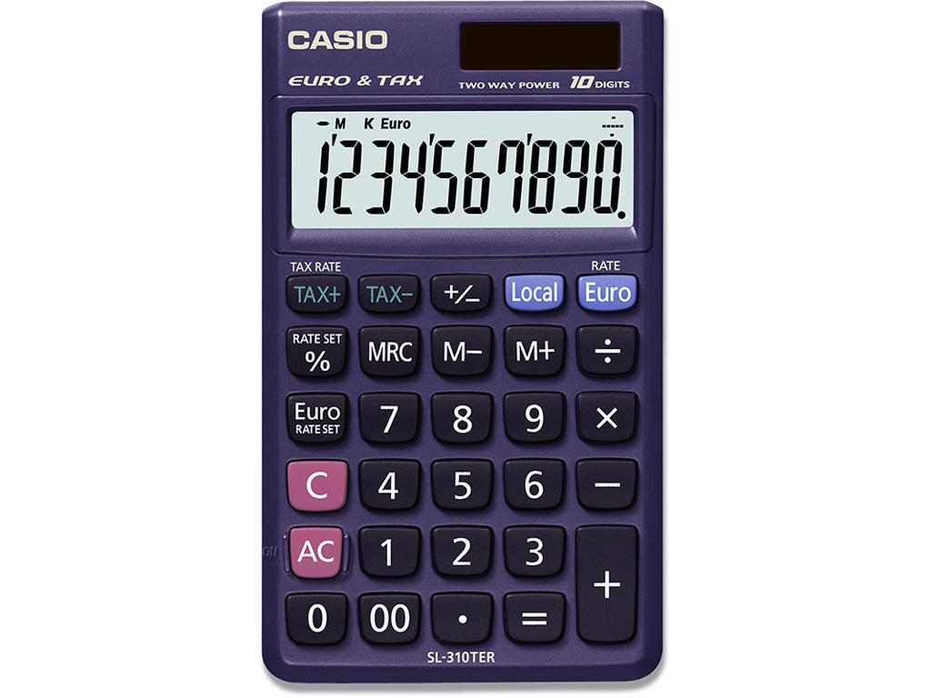 Regnemaskine, Standard, 10 cifre, Casio SL-310TER+