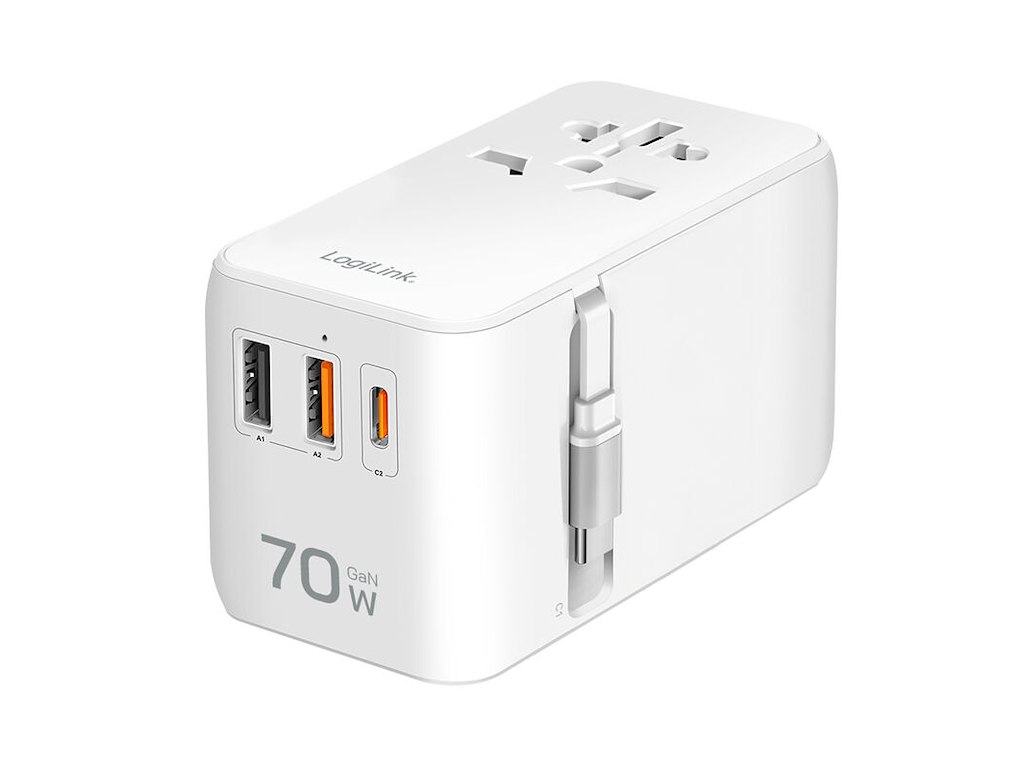 LogiLink PA0357 strømadapter og vekselret Indendørs 70 W Hvid