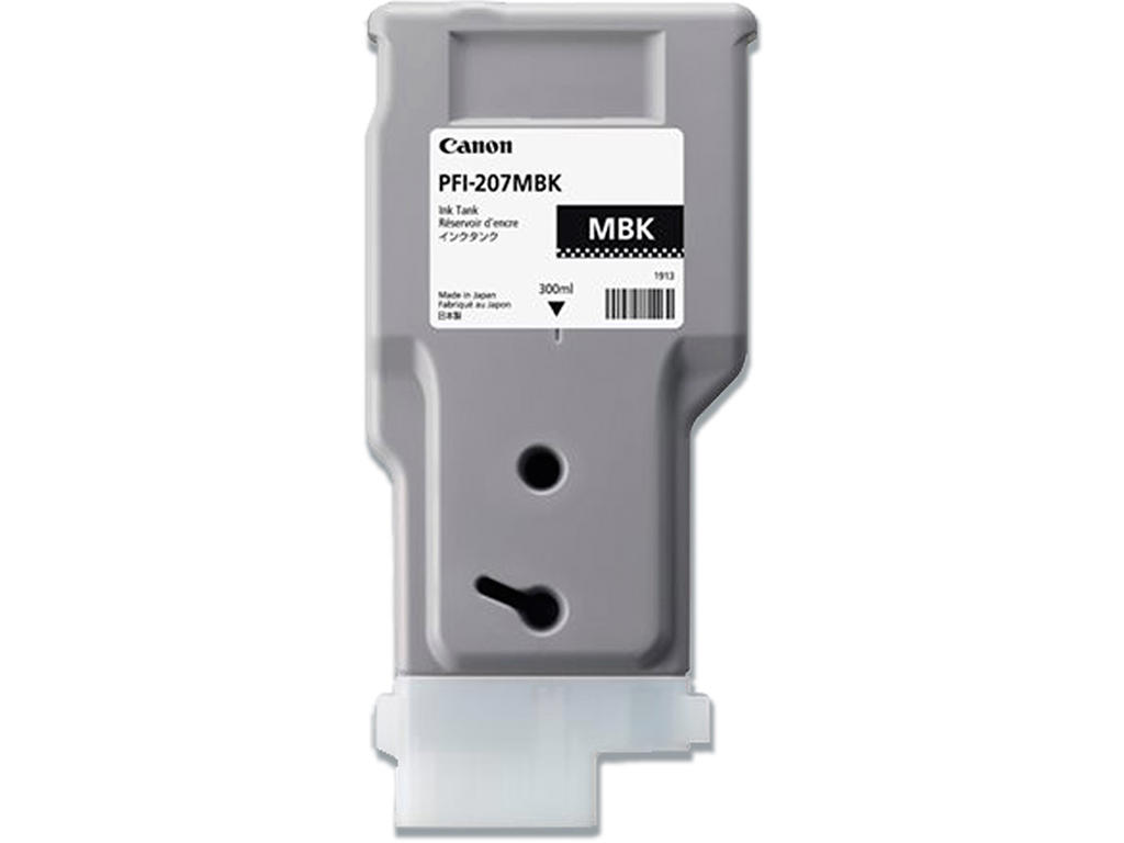 Blækpatron, 1 stk, Mat Black-mat sort, 300 ml, Canon PFI-207MBK