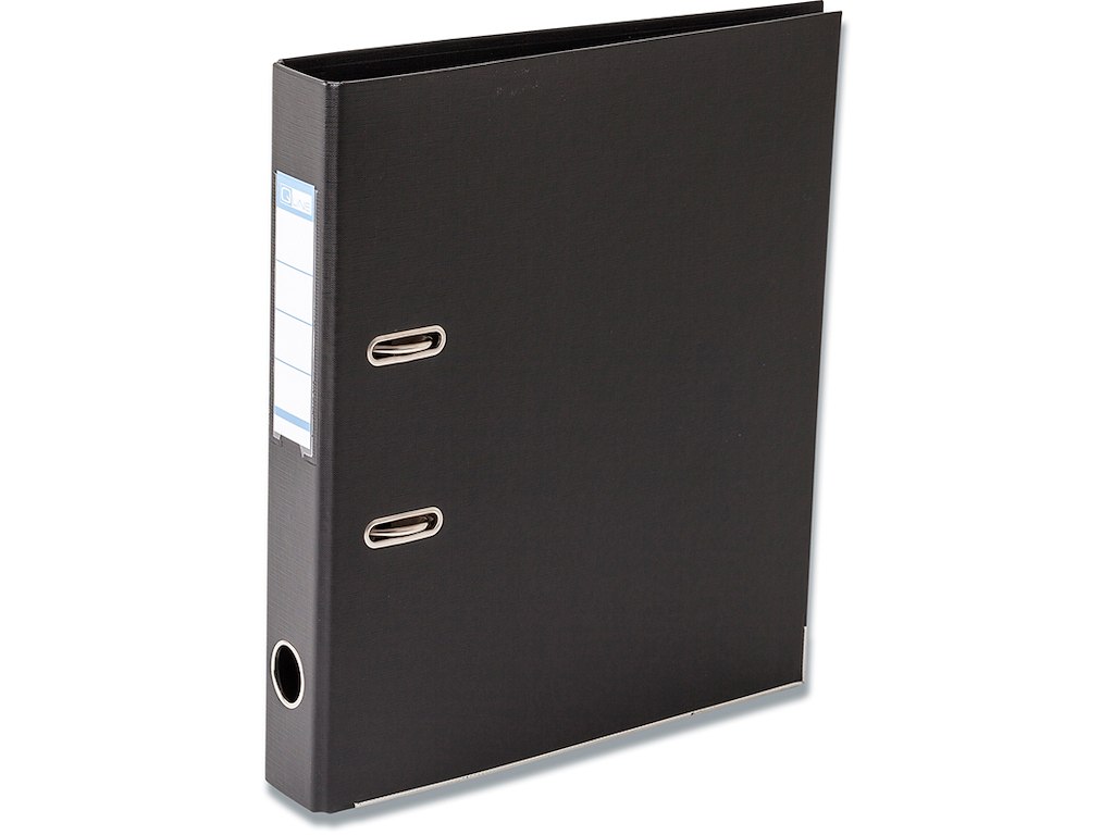 Brevordner, A4, 5 cm, Sort, Q-Line  Smal