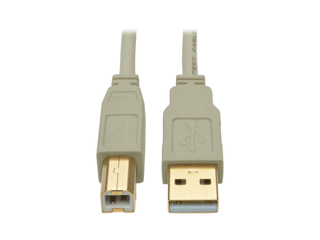 Tripp Lite U022-010-BE USB 2.0 A to B Cable (M/M), Beige, 10 ft. (3.05 m)