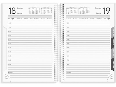 Kalender, 2027, Basic Dag, 1 dag pr. side, Mørk petrol, Mayland