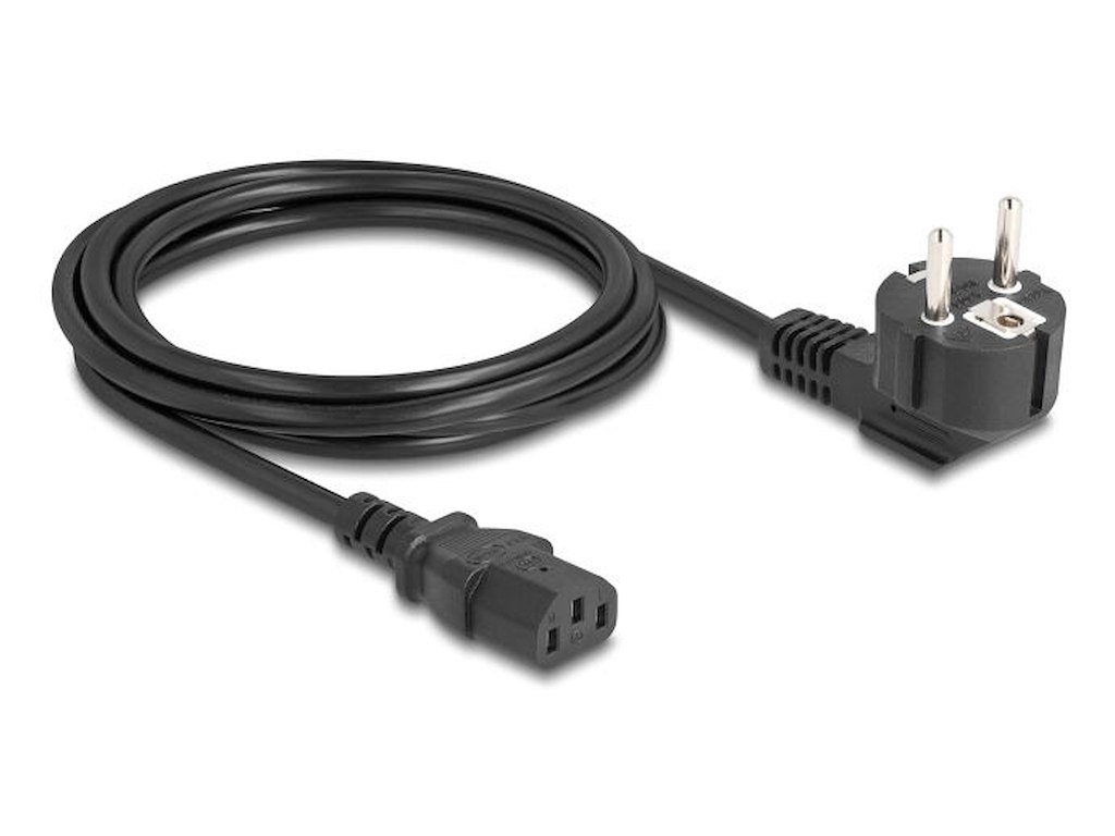 DeLOCK 81326 el-ledning Sort 2 m Strømstik type E+F IEC C13