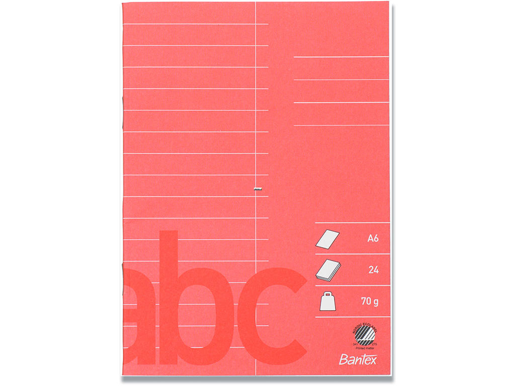Skolehæfte, A6, Linjeret, 16 linjer, Bantex Glose 