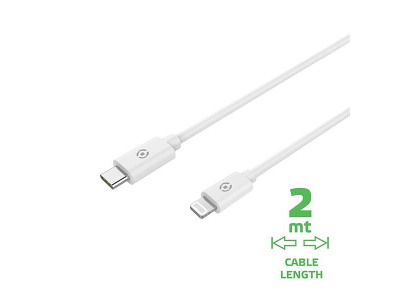 Celly USBLIGHTC2MWH Lightning kabel 2 m Hvid