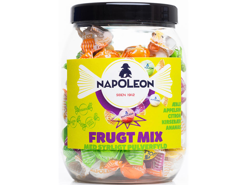Bolcher, Napoleon, Frugtmix Mix, 600g, Kiss Candy