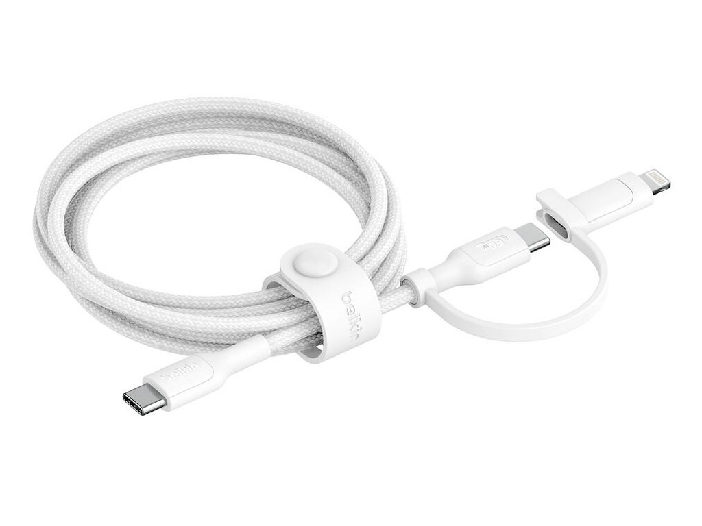 Belkin BoostCharge Pro USB-kabel USB 2.0 1,5 m USB C USB C/Lightning 0,48 Gbit/sek. 60 W Hvid