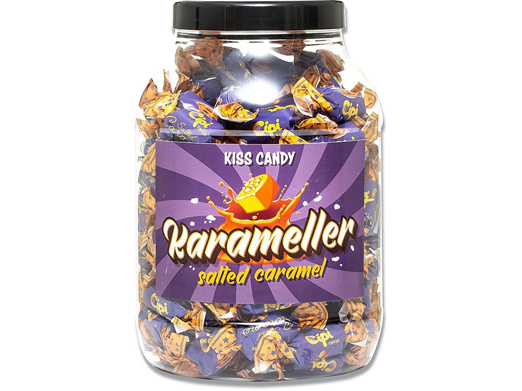 Karameller, Saltede, 1200g, Kiss Candy