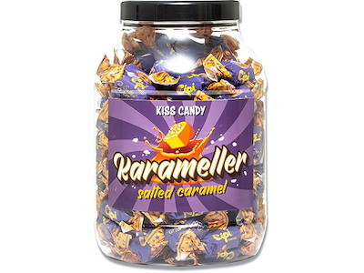 Karameller, Saltede, 1200g, Kiss Candy