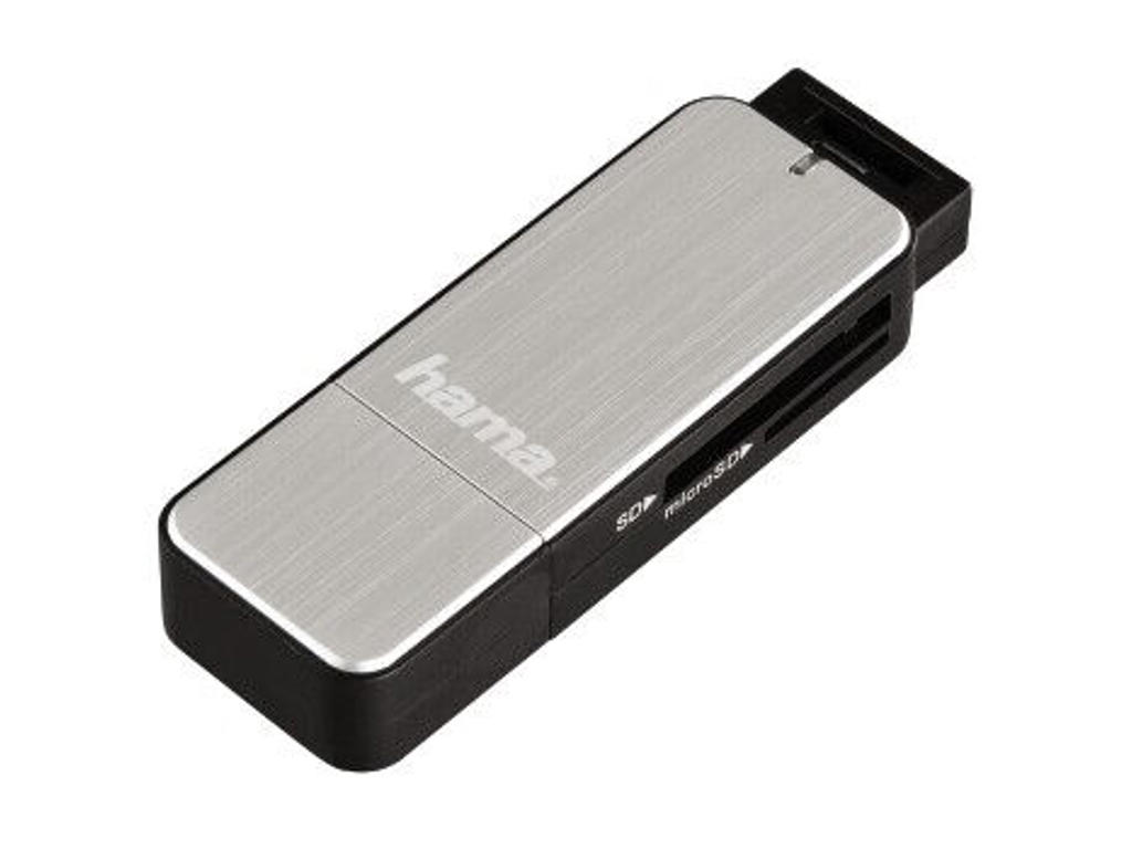 Hama 123900 kortlæser USB 3.2 Gen 1 (3.1 Gen 1) Sort, Sølv