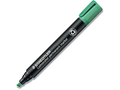 Marker, Skrå spids, 2-5 mm, Grøn, Staedtler Lumocolor 350