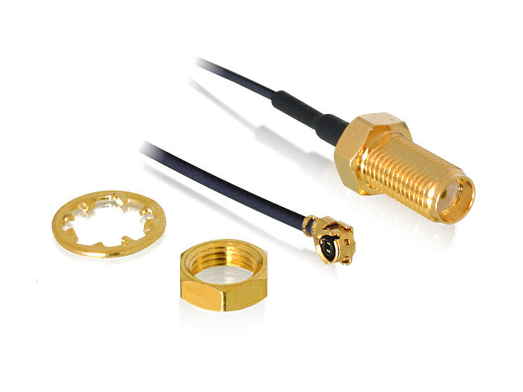 DeLOCK 88824 koaxial kabel 0,35 m MHF (I-PEX) RF SMA Sort