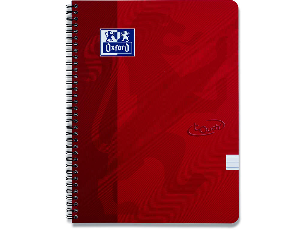 Notesblok, A4+, Linjeret, Rød, Oxford Touch Scribzee