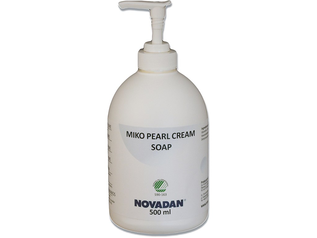 Håndsæbe, Flydende, Flaske med pumpe, 500 ml, Novadan Miko Pearl Cream 