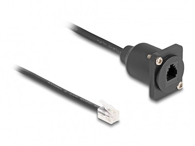 DeLOCK 87965 kabel kønsskifter RJ10 Sort