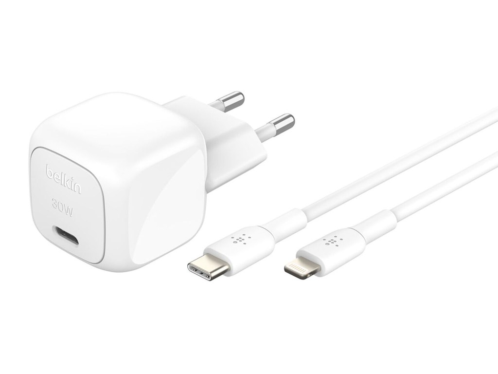 Belkin WCA008KQ1MWH-B5 oplader til mobil enhed Universel Hvid Vekselstrøm Hurtig opladning Indendørs