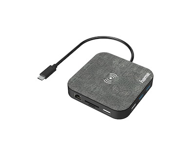 Hama 00200134 dockingstation USB 3.2 Gen 1 (3.1 Gen 1) Type-C Sort, Grå