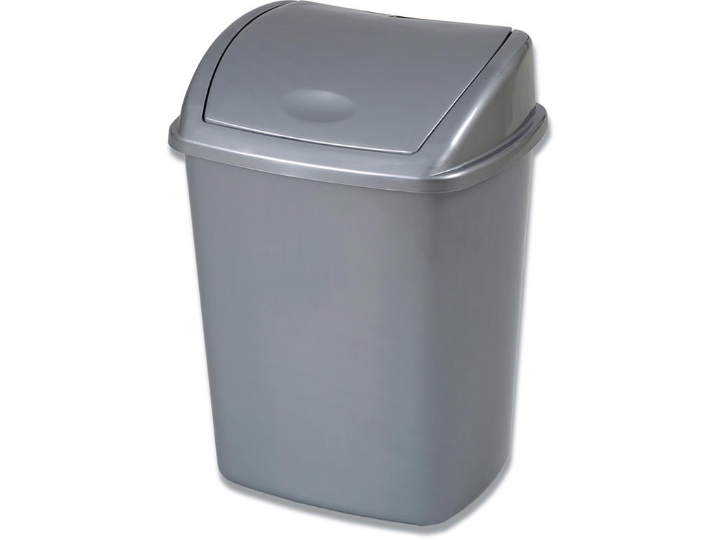 Affaldsspand, 26 liter, Grå, Firkantet, Abena 