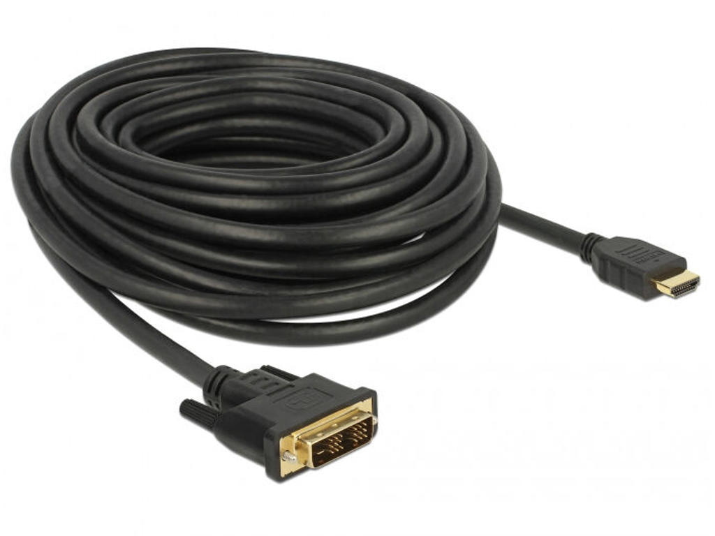 DeLOCK 85587 videokabel adapter 10 m HDMI Type A (Standard) DVI-D Sort