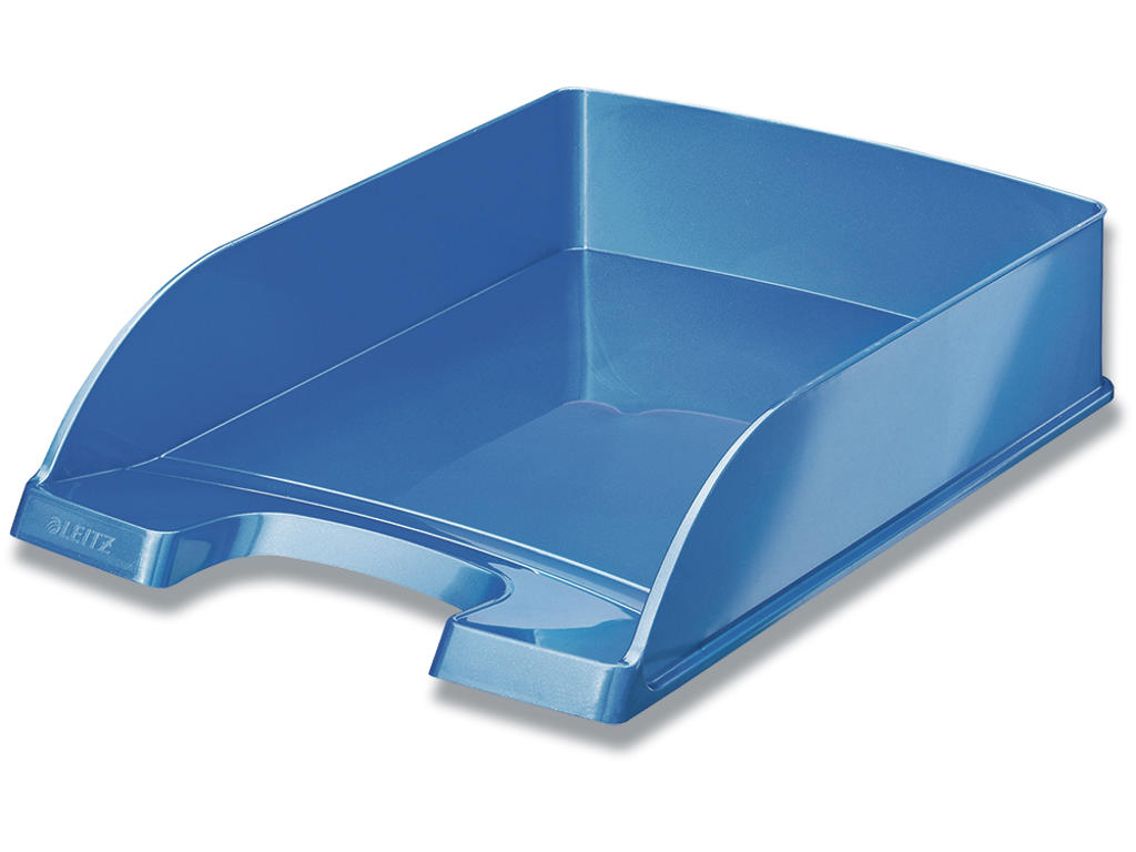 Brevbakke, Metallic blå, A4, Udvendig: B25.5xH7xD35.7 cm, Leitz Plus WOW 