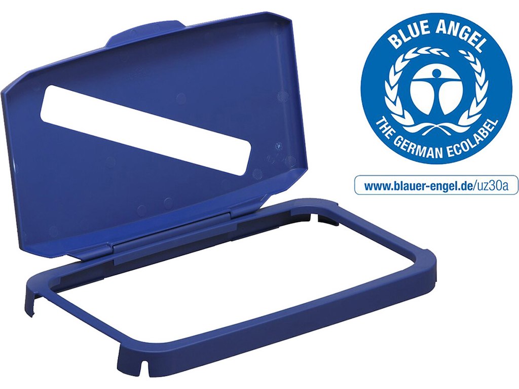 Låg til affaldsspand, Hængslet låg, Papir åbning, 60 liter, Durable DURABIN HINGED LID 60