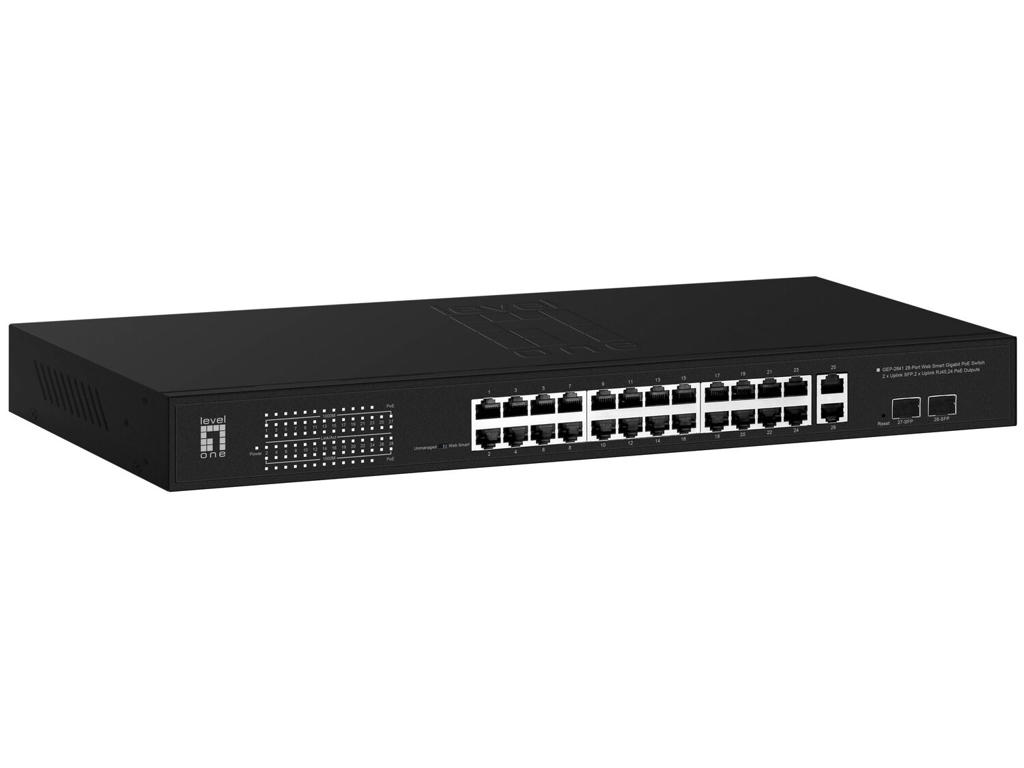 LevelOne GEP-2841 network switch Managed L2 Gigabit Ethernet (10/100/1000) Power over Ethernet (PoE) 1U Black